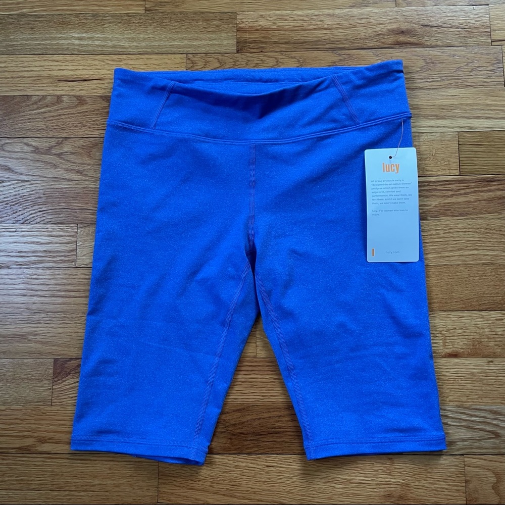 Lucy Revolution Run 11in Knit Short Sz M Sapphire Blue Heather NWT